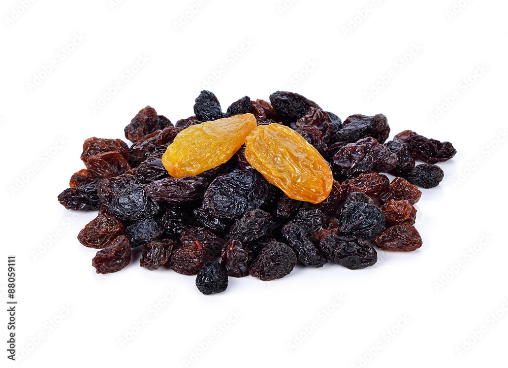 Pile of raisins on white background. Pile of raisins on white background.