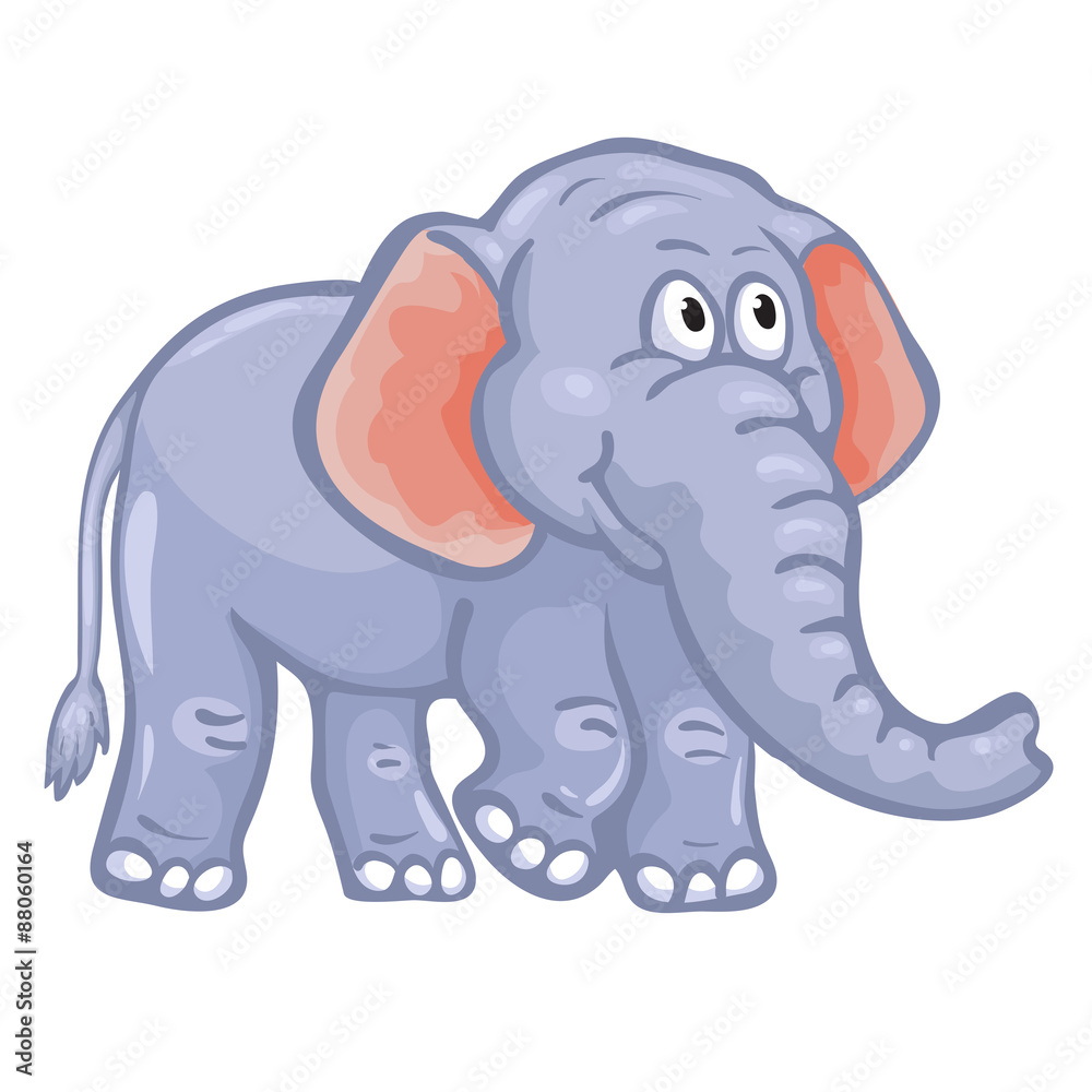 Fototapeta premium Cute cartoon elephant. 