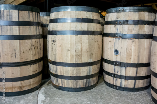 Bourbon Barrels from Side