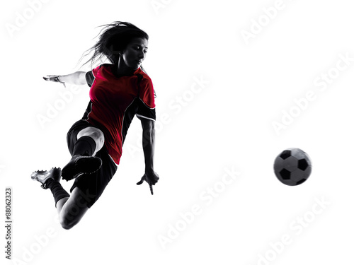 woman soccer player isolated silhouette