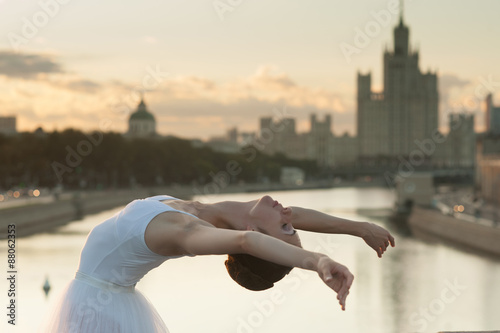 Photography Ballerina dancing in the center of Moscow in the morning