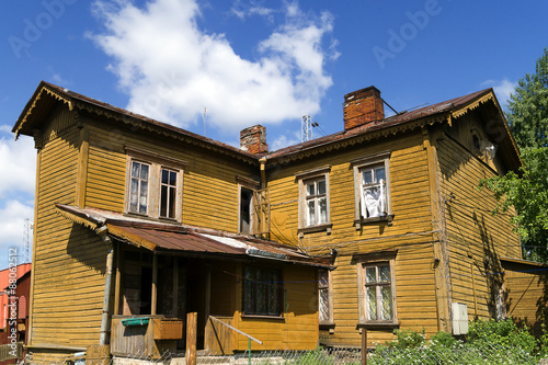 Old wooden two storey house