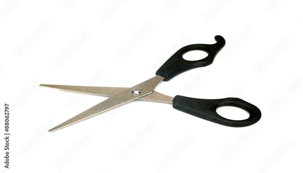 Scissors. Equipment Barber. Isolated on White Background. Scissors. Equipment Barber. Isolated on White Background.