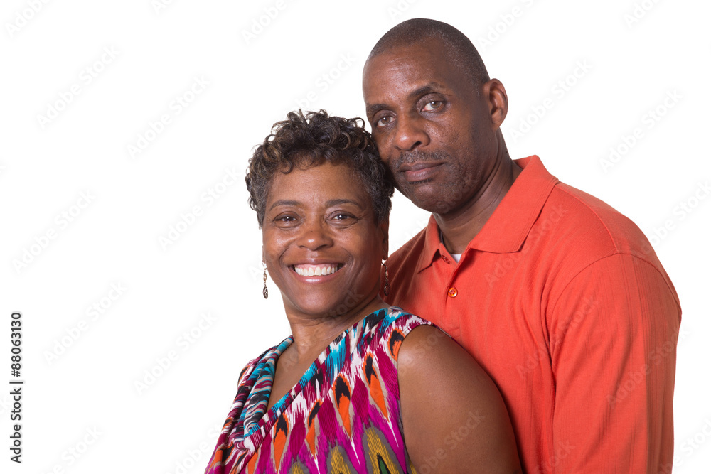 Portrait of an older couple isolated