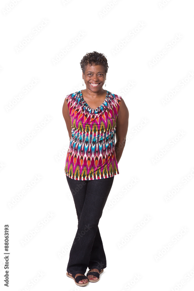 Fototapeta premium Portrait of an older woman isolated on white