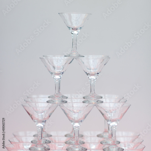 A lot of cocktail glasses