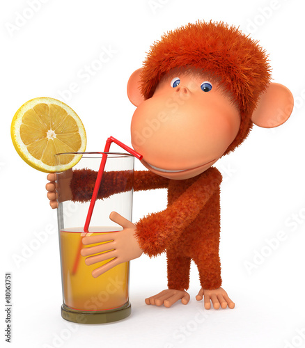 Photography The red monkey with a cocktail