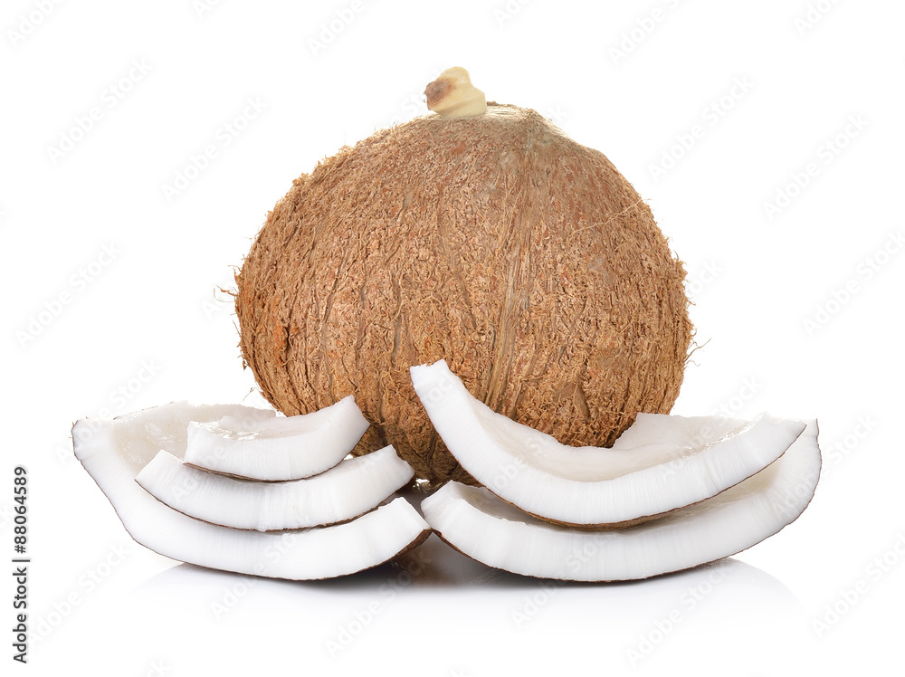 coconut on a white background coconut on a white background