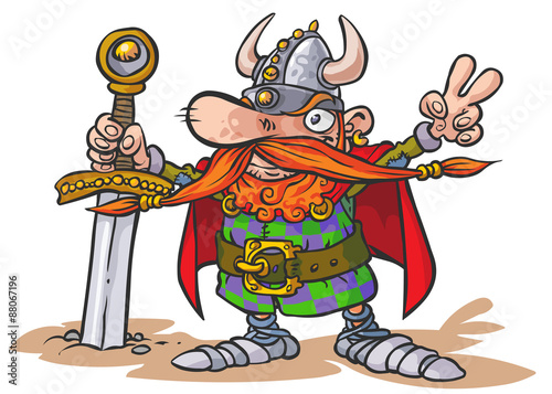 Viking warrior cartoon character.