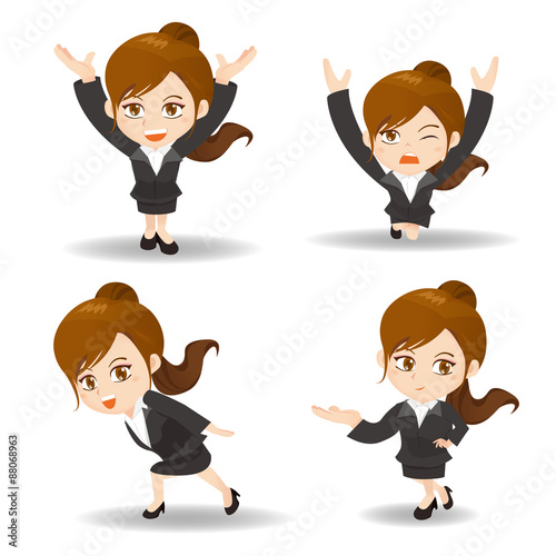 Business woman lift something