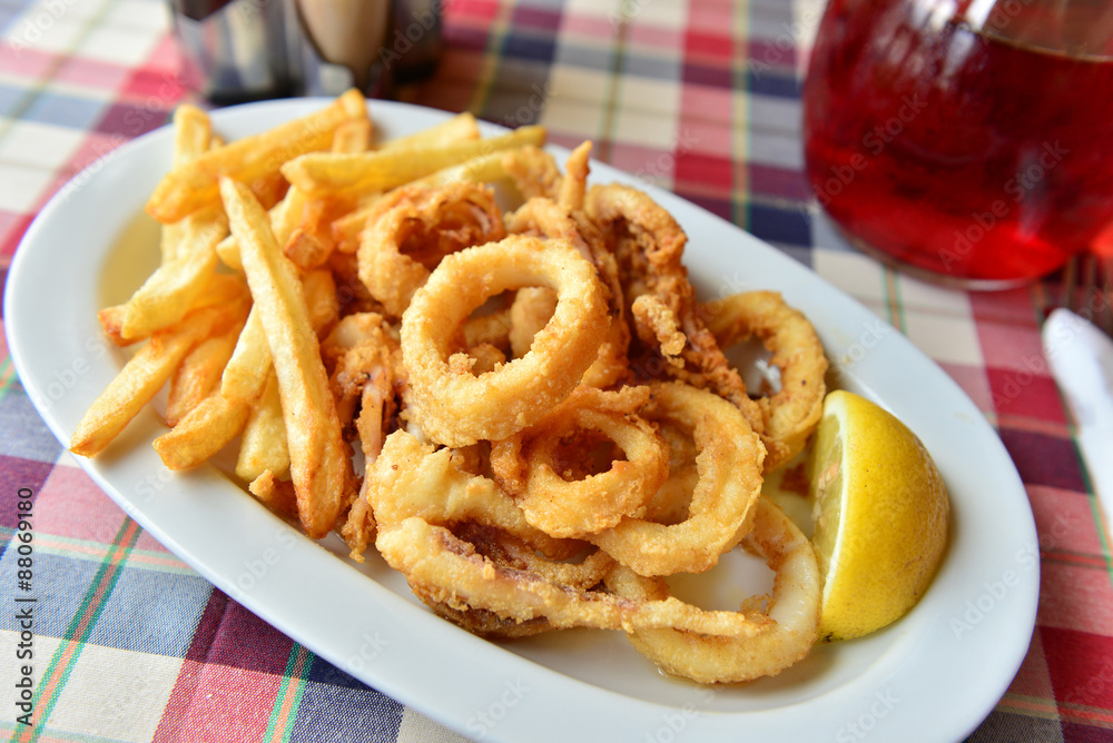 squids with fries squids with fries