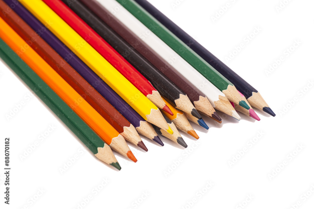 Colour pencils isolated on white background Colour pencils isolated on white background