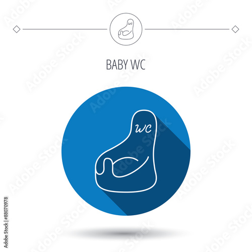 Baby wc icon. Child toilet sign.