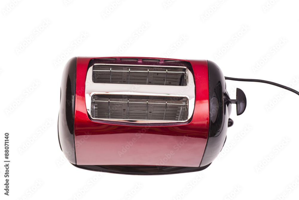 toaster of red color isolated on white background toaster of red color isolated on white background