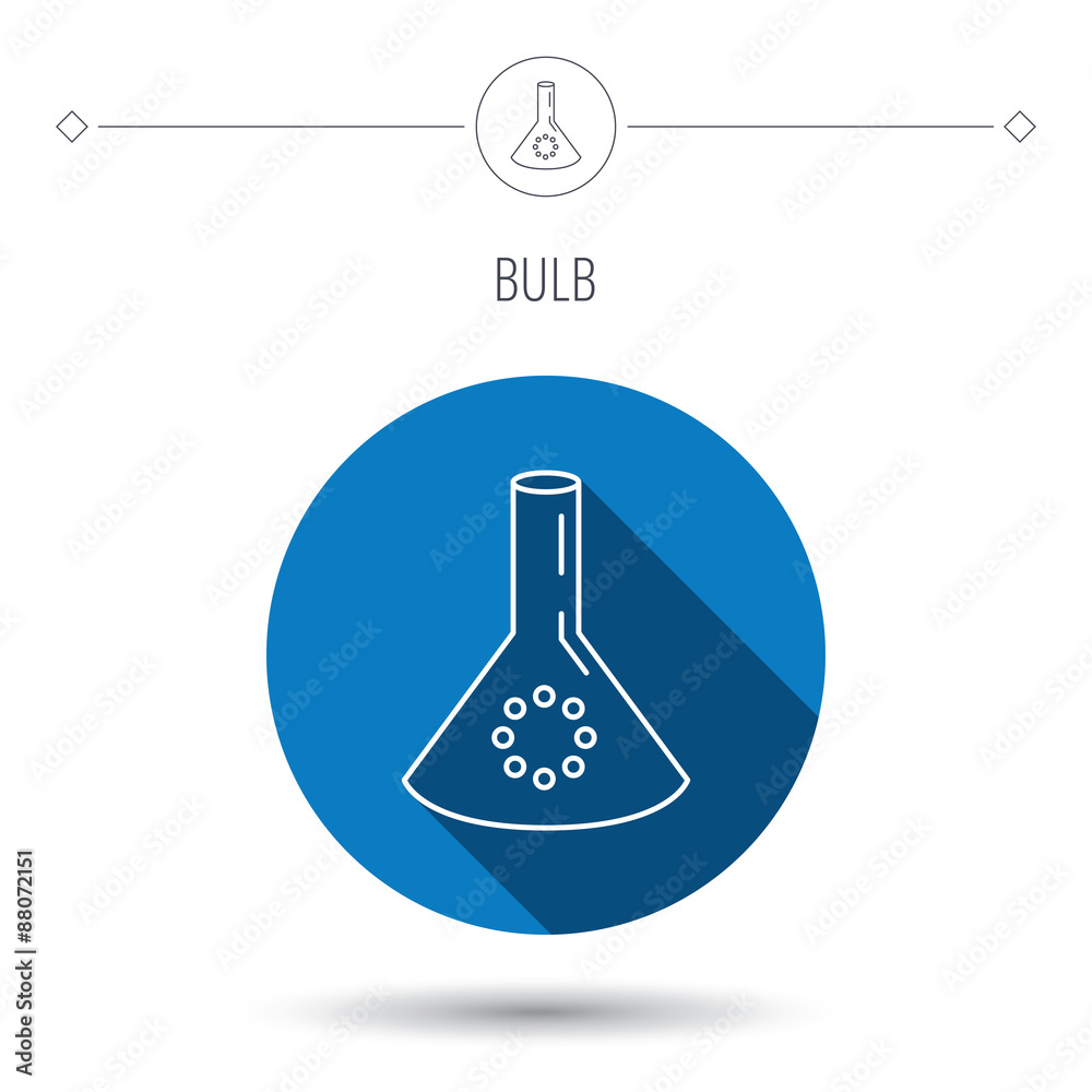 Laboratory bulb or beaker icon. Chemistry sign.