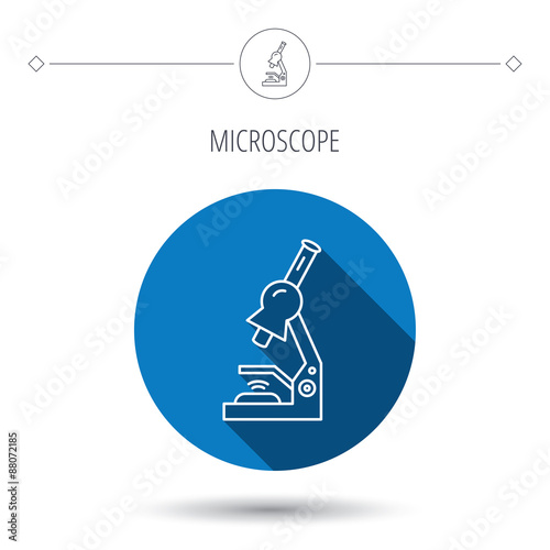 Microscope icon. Medical laboratory equipment.