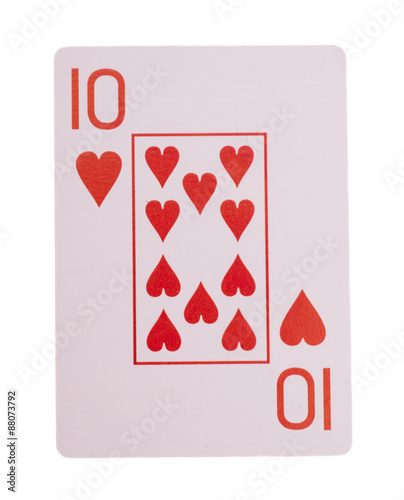 Playing cards - Ten of hearts photo