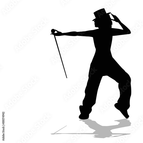 silhouette di ballerina con cappello a cilindro