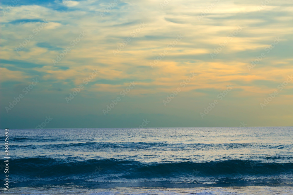 Beautiful magic sunset over the sea
