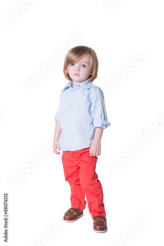 Portrait of a preschool toddler isolated
