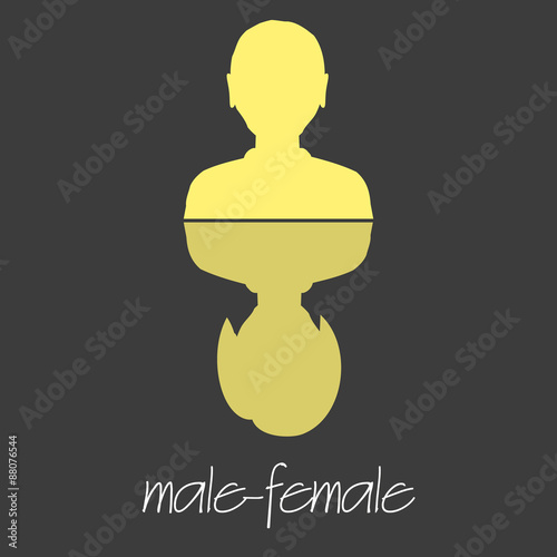 man reflection woman simple symbols banner eps10