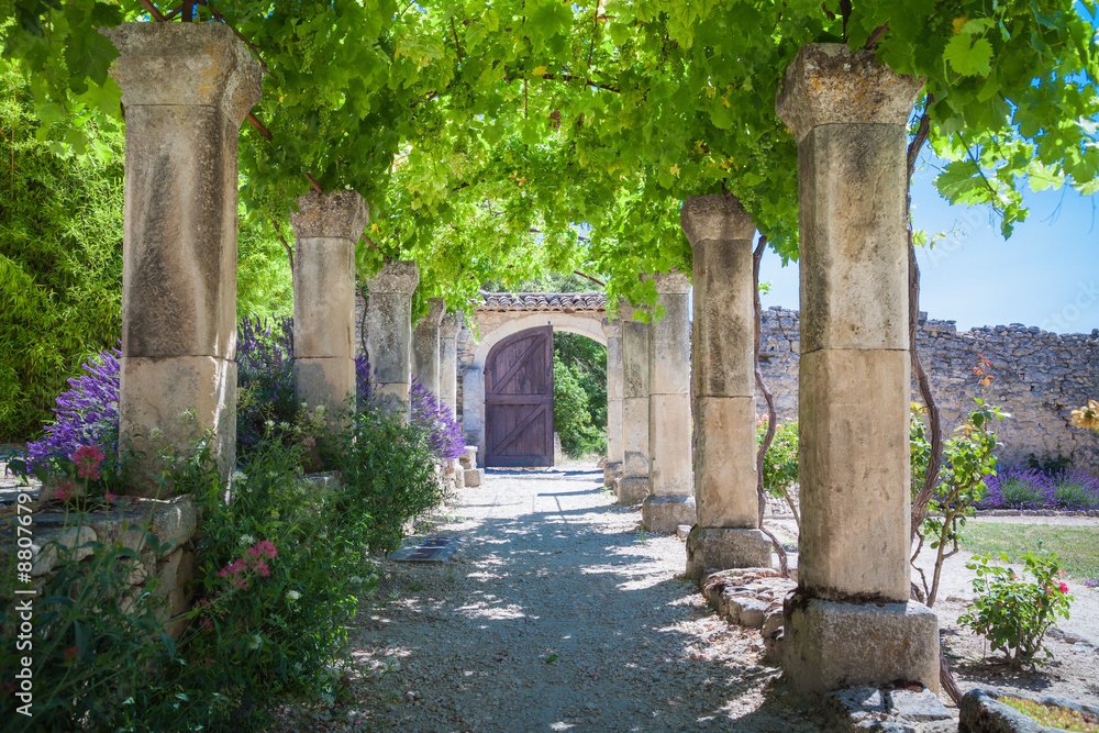 The old abbey of St.Hilaire near the village Lacoste in Provence
 - obrazy, fototapety, plakaty 