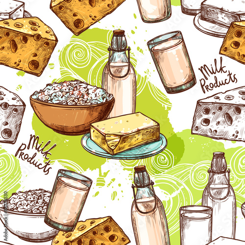 Milk Seamless Pattern
