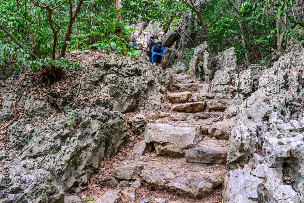 Blured hikers going to the top of the mountain. Blured hikers going to the top of the mountain.