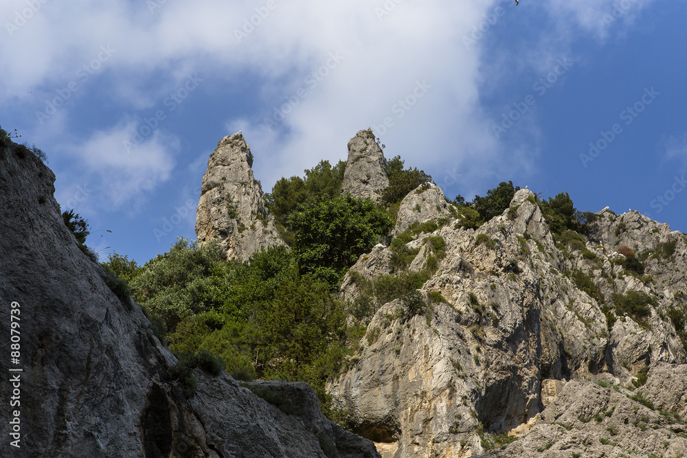 cliffs of Capri island, Capri, Italy