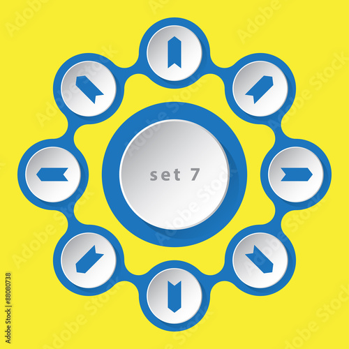 eight icons with arrows