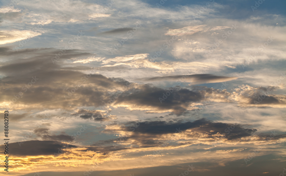 Dramatic cotton candy sky cloud texture background