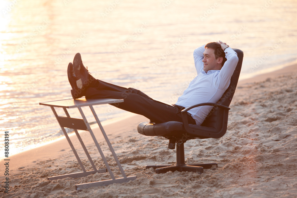 Fototapeta premium Business on the beach