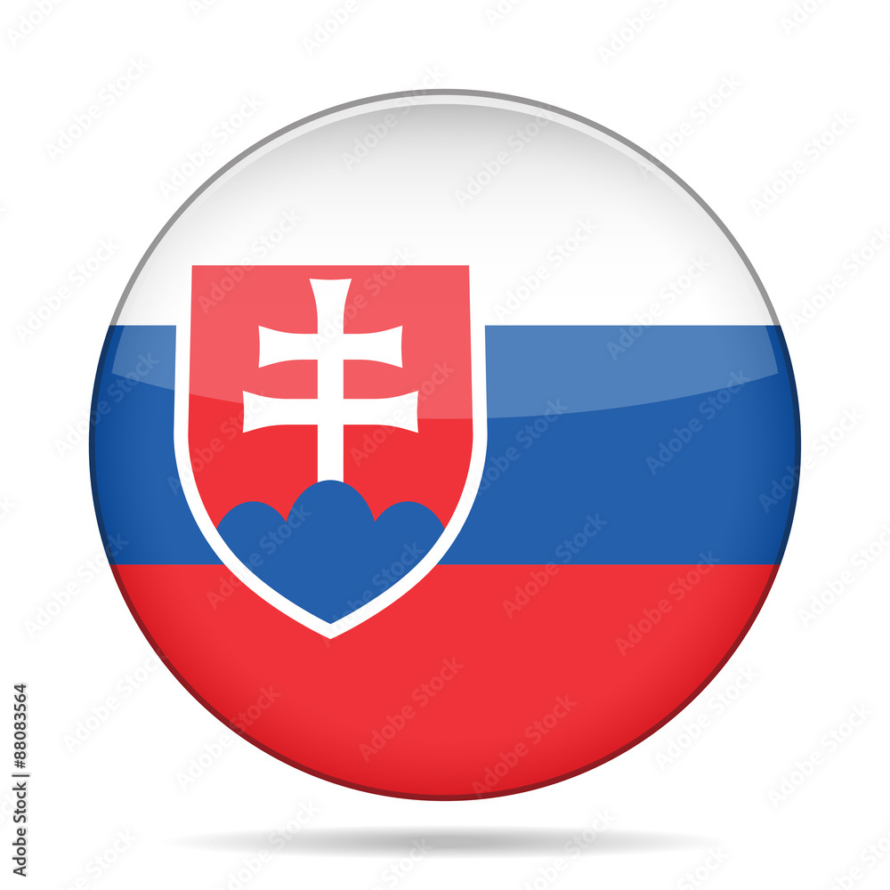 Obraz premium button with flag of Slovakia