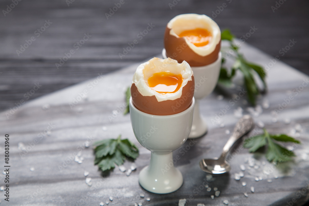 Boiled eggs on marble background Boiled eggs on marble background