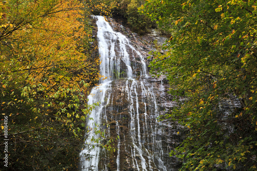 Mingo Falls near Cherokee  North Carolina in the fall