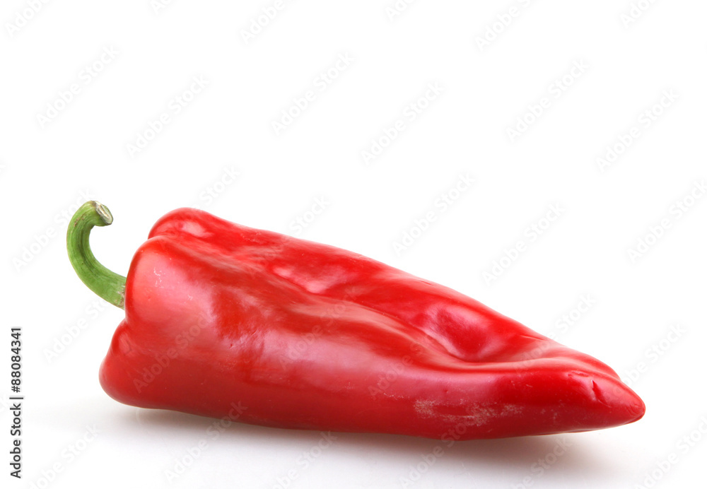 Red chilli peppers on white background Red chilli peppers on white background