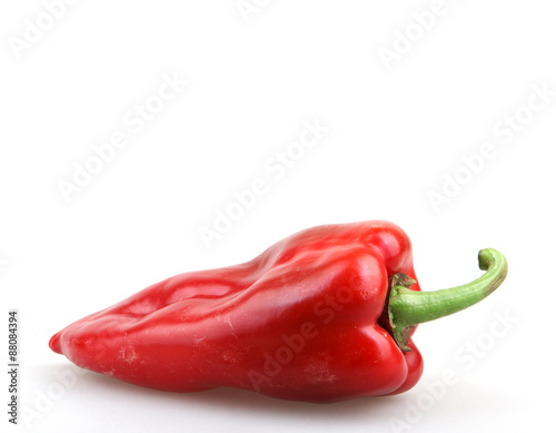 Red chilli peppers on white background