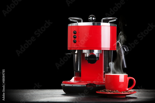 Fotografiet Red coffee machine