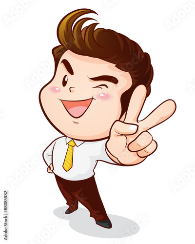 office man victory action