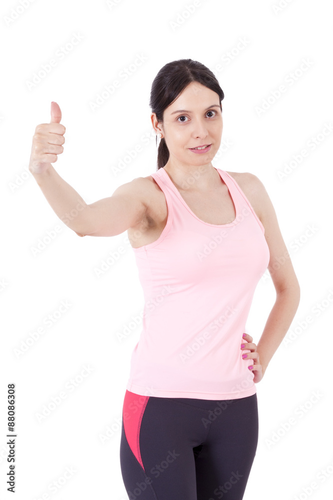 athlete girl doing ok symbol athlete girl doing ok symbol