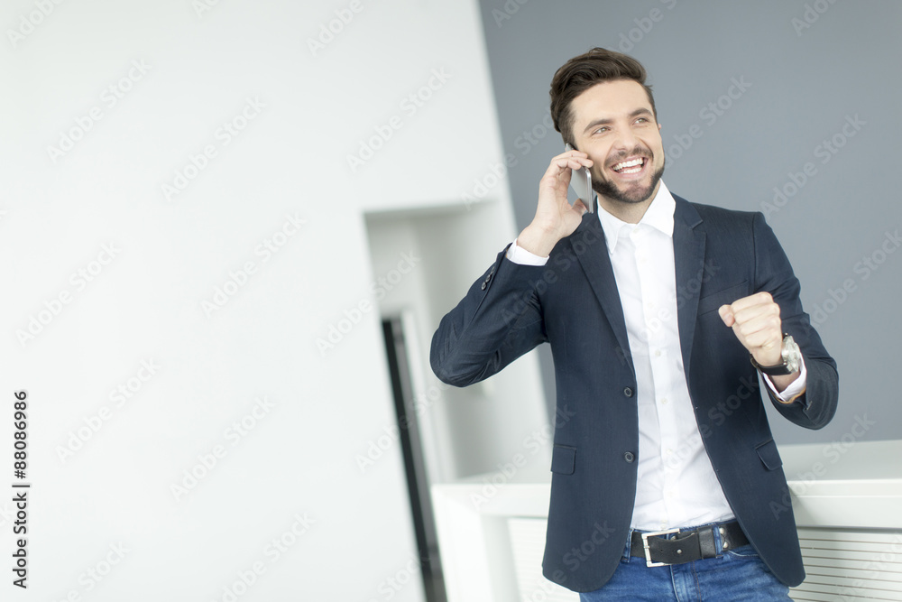 Young man with mobile phone Young man with mobile phone