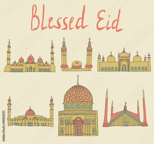 doodles of mosques