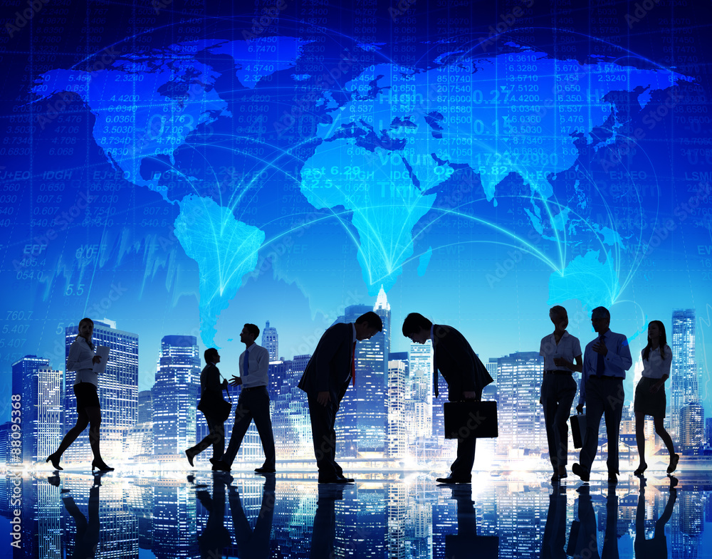 Fototapeta premium Business Global Cityscape Architecture Building Business Metropo