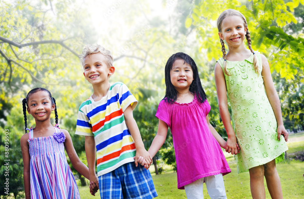 Diversity Friends Children Park Happiness Concept Diversity Friends Children Park Happiness Concept