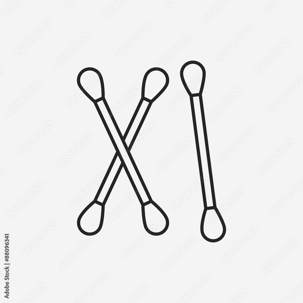 Cotton swabs line icon Cotton swabs line icon