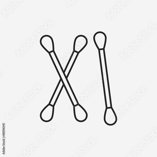Cotton swabs line icon