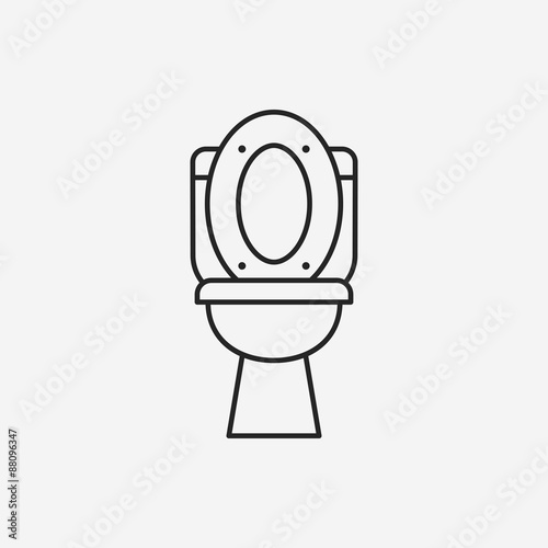 Toilet seat line icon