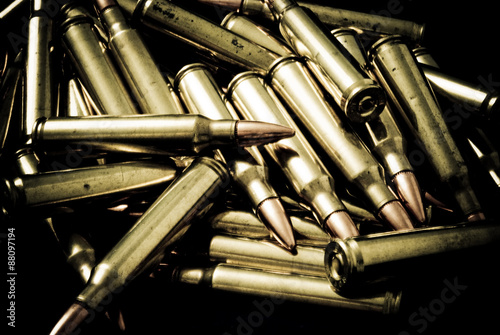 Fotografie, Obraz Pile of 5.56 (223) Rifle Ammunition