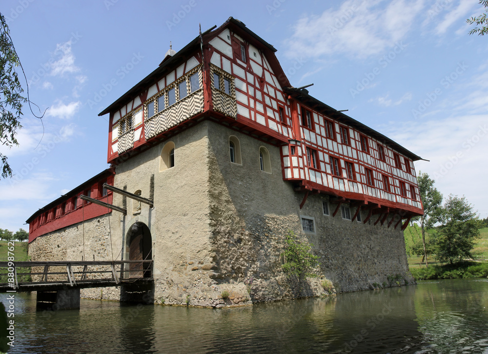 Moated castle in Hagenwil, Switzerland