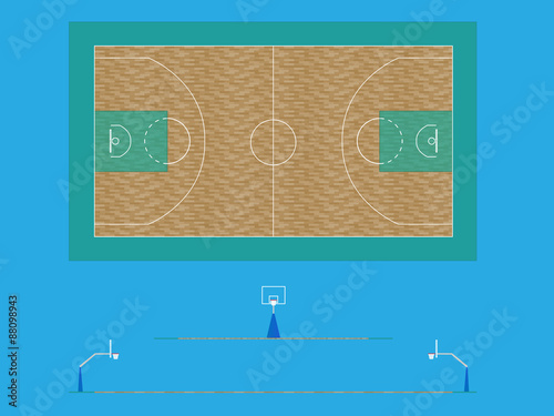 Basketball Court Plan and Sections